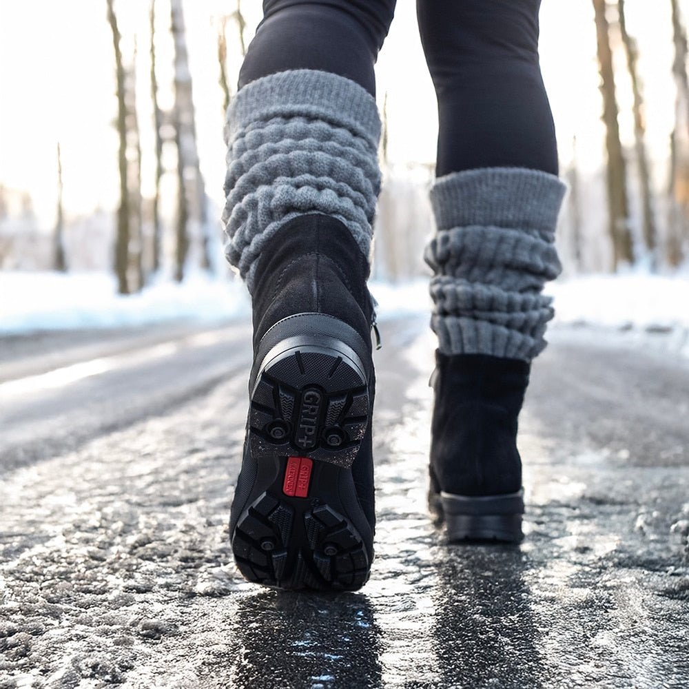 Minfot Aaltonen Brede Boots Grip+ Vasa Semsket skinn Ull Svart