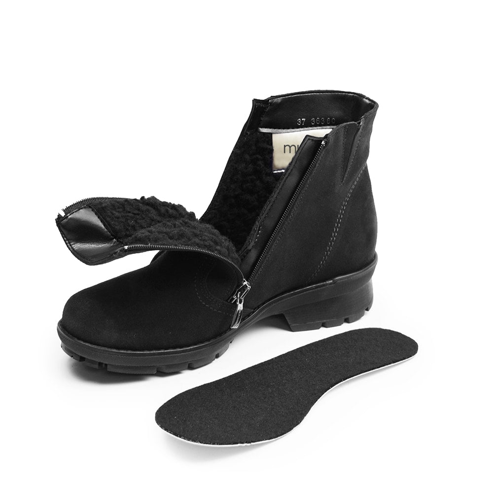 Minfot Aaltonen Brede Boots Grip+ Vasa Semsket skinn Ull Svart
