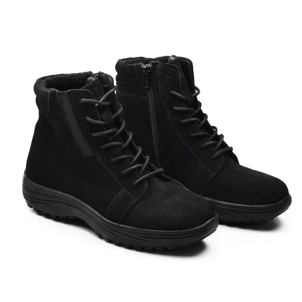 Minfot Boots Nora Semsket skinn Svart