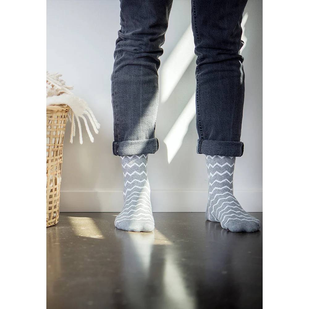 SupCare Støttestrømper Bomull Grå Hvit